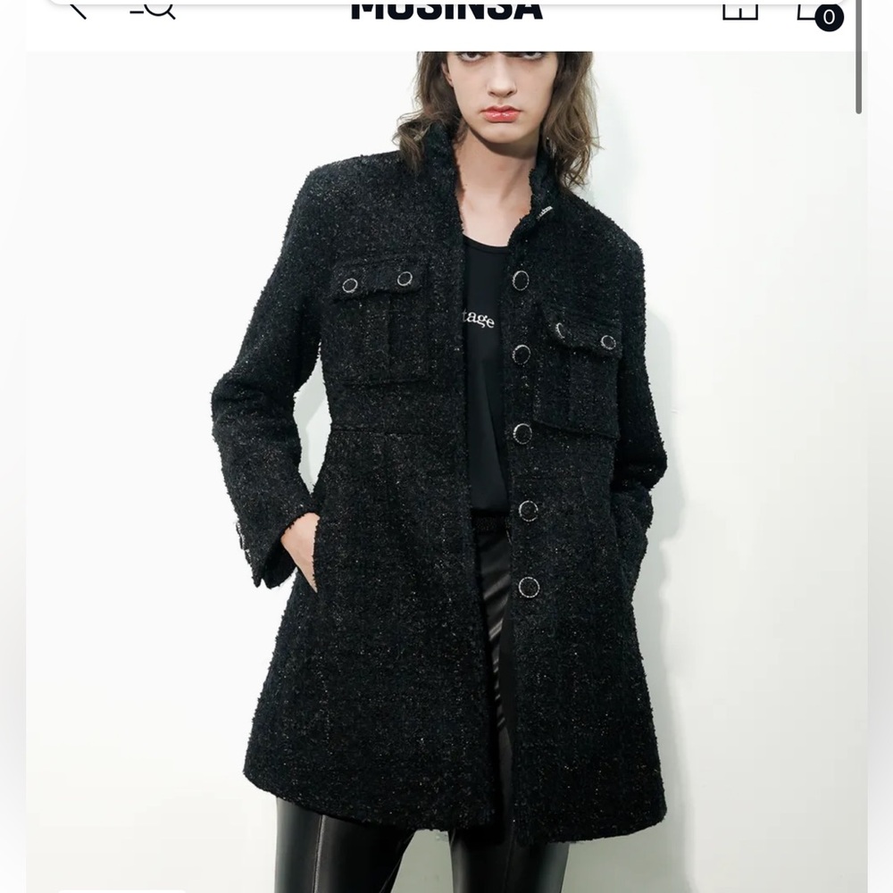 UNTAGE Lame bouclé tweed mini dress jacket